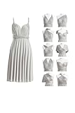 72styles Infinity Dresses for Bridesmaids Short Convertible Multiway Transformer Twist Wrap Midi Women Wedding Gutest Dresses Silver Grey