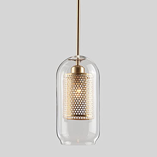 Plafonnier LED moderne pour salon sombre avec abat-jour en verre