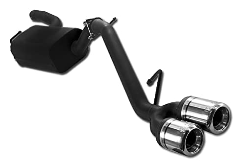 Sport silencer compatible with Ford Focus II SD Saloon 1.4 16V 59kW 80HP 2005 2006 2007 2008 2009 2010 Muffler Black Steel Double Round Tips 80mm