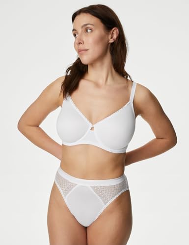 Image of Marks & Spencer Women Cotton Blend Wired & Non Padded Minimiser Bra