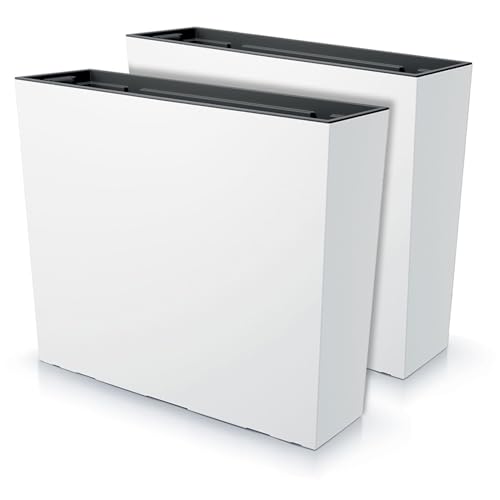 IMJ-Global - 2 Jardiniere Exterieur Grande Taille 58x18x49,8cm, Pot de Fleur 44 litres (Insert de 12 litres) Bac a Fleurs Exterieur Intérieur en Plastique...