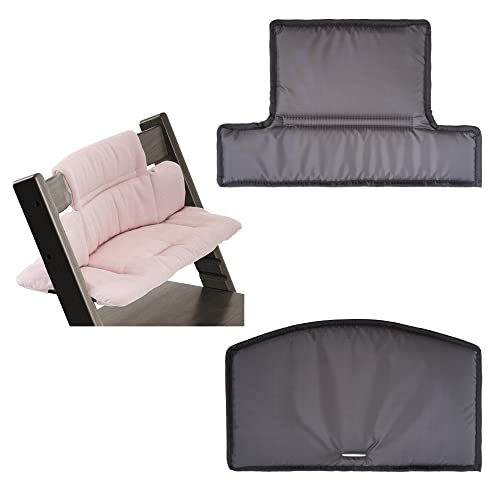 Aveanit Hochstuhl Sitzkissen Kissen Polster Set 2teilg. für Stokke Tripp Trapp, Hochstuhl Auflage, Bezug Ersatzkissen Kissen - Graphit Wasserdichtes Cover