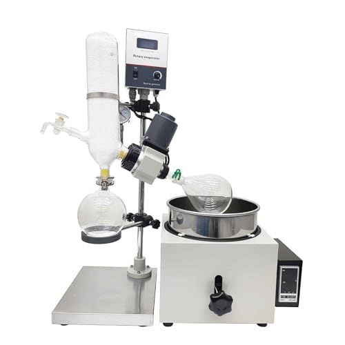 BEILOCKERY 110V 2L Rotary Evaporator Lab Equipment, Manual Lifting Lab Evaporator Rotary, Stainless Steel, Vacuum Conditions, High Evaporating Efficiency, High Recovery