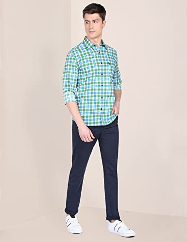 Image of U.S. POLO ASSN. Checked Regular Fit Shirt for Men - 100% Cotton, Breathable & Comfortable, Full Sleeves Casual Shirt for Men