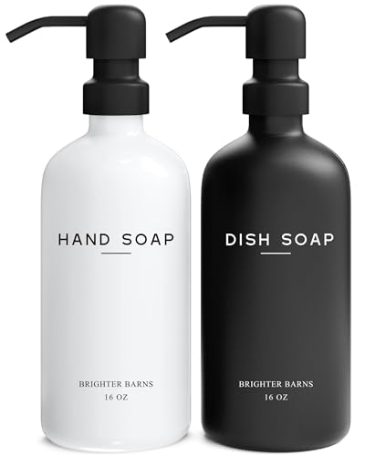Luxury Glass Hand and Dish Soap Dispenser Set by Brighter