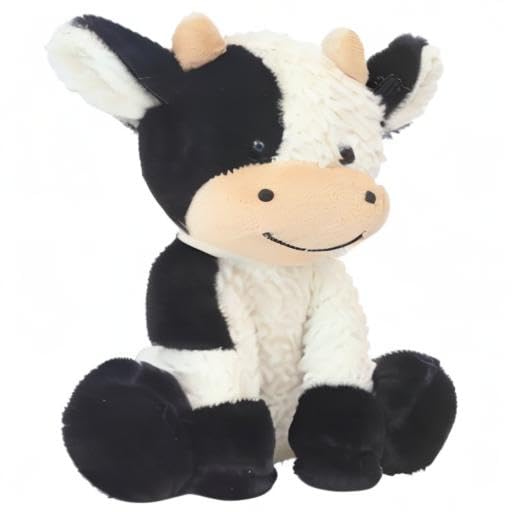 Trayosin Kuscheltier Kuh Plüschtier Super Weich Plüsch Niedliche Puppe Flauschiger Stofftier Kuh zum Spielen, Sammeln & Kuscheln für Jungen Mädchen (Stehend Kuh 30cm)