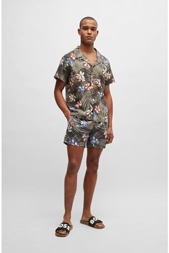 BOSS Mens Kirk Slid Rubber slides with raised logo detail Size3