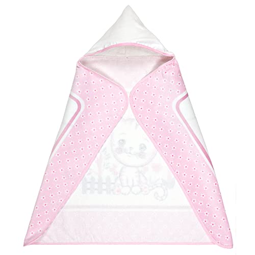 Image of Softerry Baby and Toddler Hooded Towel 28in x 35in - 100% Soft Cotton - Ultra Absorbent Terry and Velour for Bath or Beach (Little Kitty, One Towel)