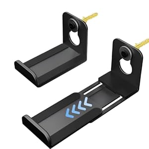 Elyyapt Soundbar Wall Mount Bracket Universal Speaker Wall Mount Soundbar Shelf Sound Bar Mounting Kit, Holds up to 30 lbs, Depth Adjustable 86-147mm (3.4-5.8 Inch), Black