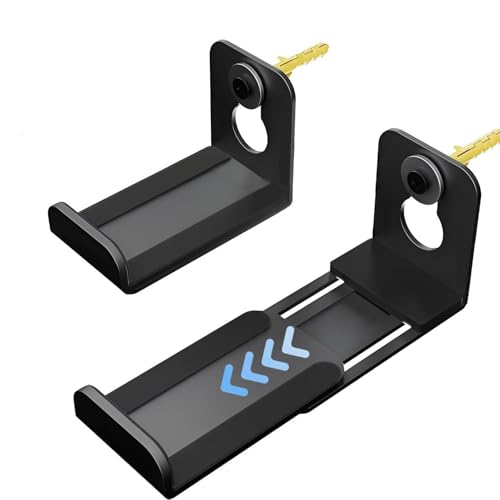 Elyyapt Soundbar Wall Mount Bracket Universal Speaker Wall Mount Soundbar Shelf Sound Bar Mounting Kit, Holds up to 30 lbs, Depth Adjustable 86-147mm (3.4-5.8 Inch), Black