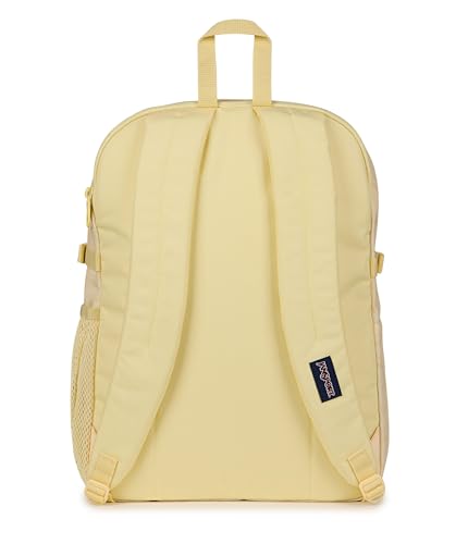 Image of JanSport Main Campus Backpack - Travel or Work backpack w 15-Inch Laptop Sleeve and Dual Water Bottle Pockets, Rows Of Bows Natural /Lemon Ice