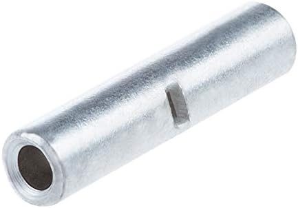 AIRIC Non Insulated Butt Connectors 100pcs 22-16 Gauge Electrical Wire Seamless Uninsulated Butt Connectors Crimp Ferrule Terminals