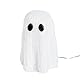 Lights4Fun Acryl-Geist Halloween-Dekoration mit 20 warmweißen LEDs – Strukturierte weiße Oberfläche, batteriebetrieben mit Timer – Innen- und Außendekoration im Gothic-Stil – 14 cm hoch