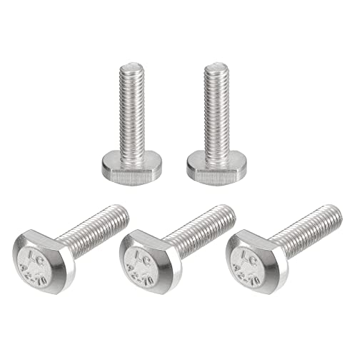 uxcell T-Slot Bolts, 5pcs M5x20mm T Slot Drop-in Stud Sliding Bolts 304 Stainless Steel T Shape Screws for T Track