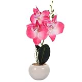 holidyoyo orchidea bonsai fiori artificiali composizioni di fiori finti finta orchidea phalaenopsis vaso da fiori composizioni per centrotavola decorazioni della stanza roseo