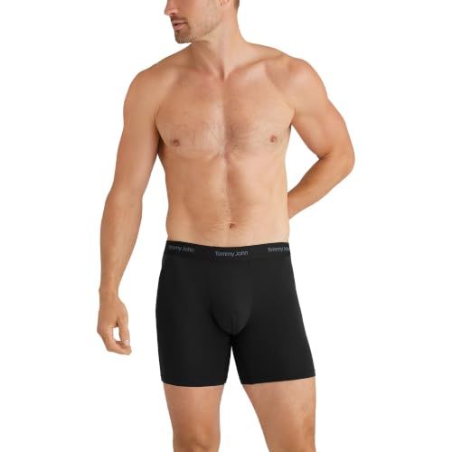 Image of Tommy John Men's Luxe Modal 6 inch Mid-Length Boxer Brief Underwear 3-Pack