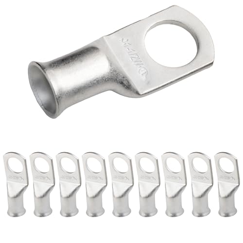 Image of SELTERM 10pcs 1 AWG-1 /2 inch Stud Marine Grade Tinned Copper Wire Battery Lugs