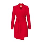 Swing Fashion Rotes Kleid Rocky im Blazerschnitt mit Taillengürtel | Größe 40