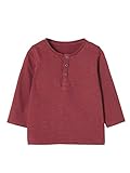 Henley-Shirt für Baby Jungen Vertbaudet Henley-Shirt für Baby Jungen dunkelrosa 74