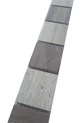 Frise mosaïque en marbre - 30 x 4,8 cm - Carrelage gris crème beige B111