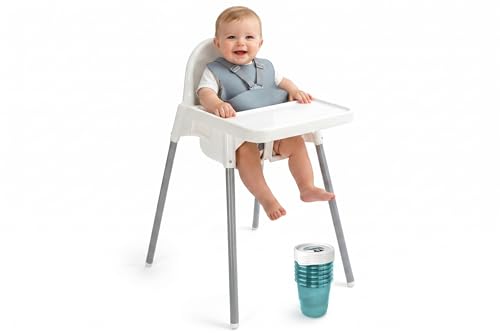 PLASTIMYR Tronas Bebe Light con 6 Recipientes Herméticos sin BPA – Silla de Comer para Bebe de 6 Meses a 3 Años, Bandeja Extraíble y Arnés de Seguridad – Trona Infantil Fácil de Limpiar