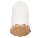 Construction robuste : la base assure une stabilité optimale, minimisant les risques d’accidents et protégeant vos objets de valeur. cloche en verre à motif de fleurs éternelles. présentoir en forme de cloche en verre