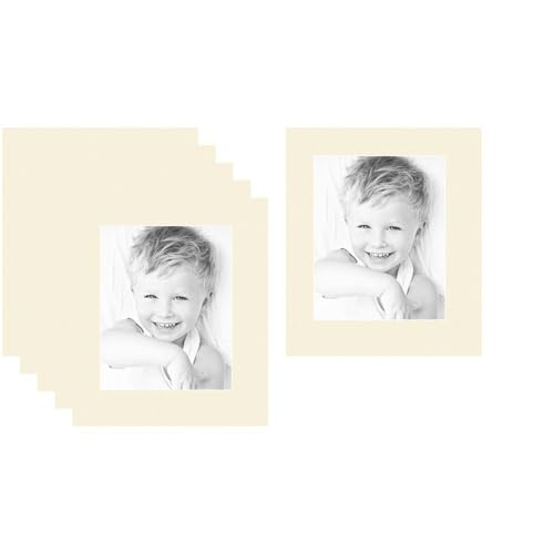 8x10 Cream Linen/Ivory Custom Mat for Picture Frame with 4x6 Opening Size (Mat Only, Frame NOT Included) - 6 Pack