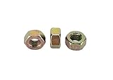 Chenango Supply 5/16-18 USS Hex Head Nuts, Grade 8 (50pcs) Alloy Steel, Quenched and Tempered, Minimum Tensile Strength of 150,000 PSI, Yellow Chromate Zinc Coating