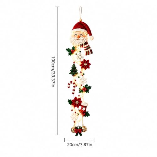 Christmas Hanging Decorations with Light Crochet Santa LED Hanging Ornament - image 6