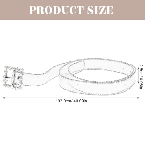 TENDYCOCO Clear Belt for Women Transparent Waist Belt Waistband with Square Buckle for Skirt Pants3