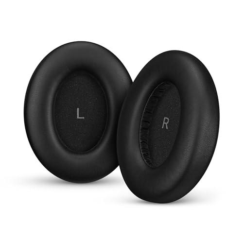 Image of Replacement Earpads for Sennheiser Momentum 4 (IV) Wireless Headphones, Soft PU Leather Cushions, Extra Comfort, Easy & Quick Installation, by Brainwavz (Black)