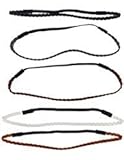 LUX ACCESSORIES Assorted Pu Leather Braided Stretch Headband Headwrap Set (5pc)