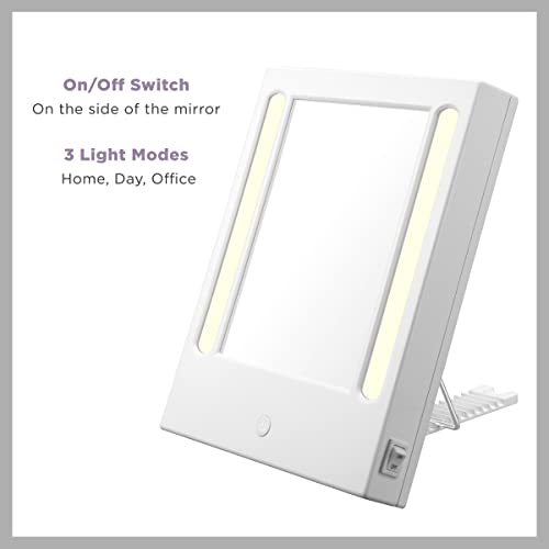 Conair Lighted Makeup Mirror With 5X Spot Magnification, Led Vanity Mirror, 1X/5X Magnifying Mirror, Tabletop Mirror, Corded In Glossy White #TOP1