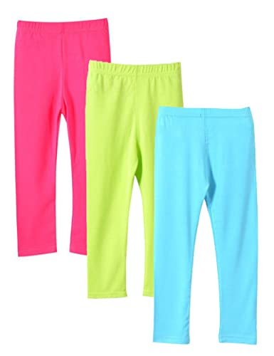 Kiench Girls' Leggings Solid Color Stretch Pants Modal Footless Tights 3-Pack2