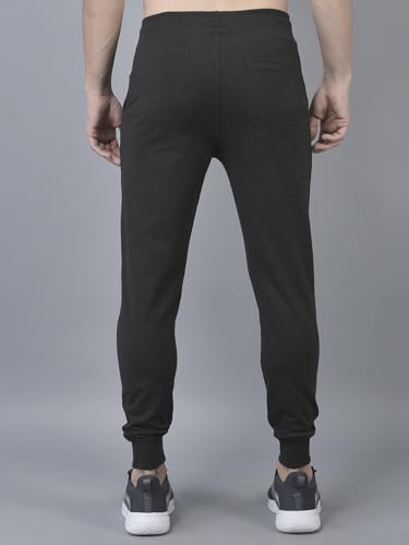 Image of Dollar Cotton Rich French Terry Fabric Solid Men's Jogger | Contrast Cut & sew Panels | Derby Rib Waistband with Drawcord | Cross Pockets with Zip on one Side | Embossed Logo Branding on Front Panel