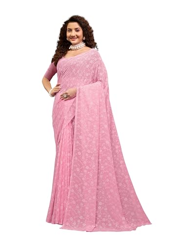 Image of Garden Vareli Viscose Brasso Floral Print Saree