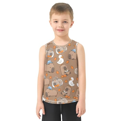Boys' Tank Top Shirt Capybara Duck Carrot Pattern Sleeveless T-Shirts2