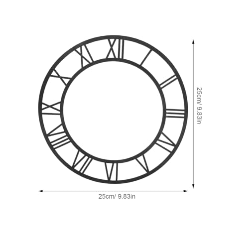 Image of balacoo Round Roman Numerals Mirror Wall Clock Sticker 25cm DIY Acrylic Decal for Entryway Decor Decorative Black Mirror Surface Numbers for Living Room Hotel and Home Accessories | Lightweight & damage-free wall decor. Just add your own mechanical hands to build a custom clock, or display as vintage art.