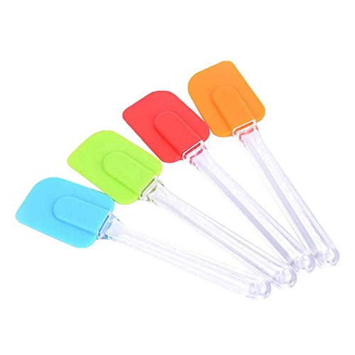 LKKCHER Lot de 4 spatules en silicone - Résistantes à la chaleur - Avec poignée en plastique - Résistantes à la chaleur - Pour la cuisson, la pâtisserie, la décoration de gâteaux Cover