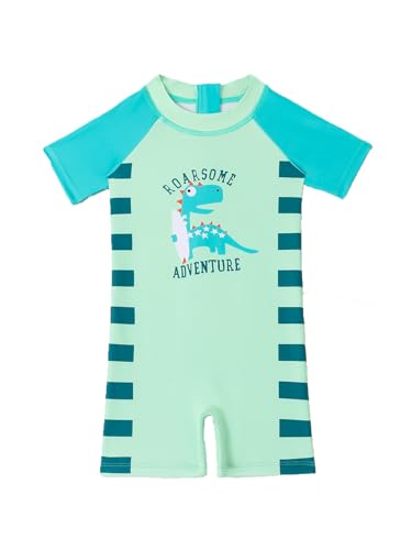 Image of HAPPYMA Newborn Infant Baby Boys Swimsuit One-Piece Zipper Cartoon Fish Print Bodysuit Sunsuit Swimwear Bathing Suit