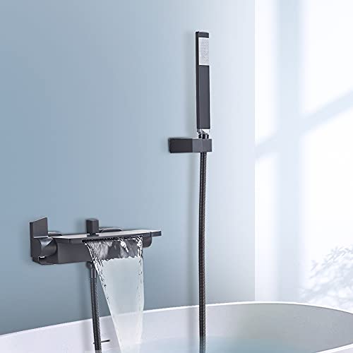 JunSheng Mitigeur de douche, système de douche mural pour salle de bain, douche et bouche baignoire, noir