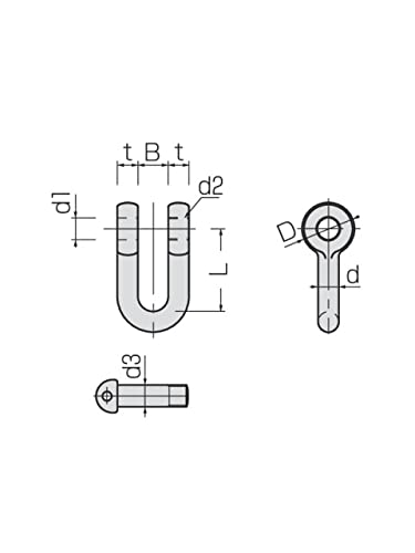 コンドーテック KONDO規格シャックルSD 生地 呼び:34 使用荷重[tf]:5 022SDA034