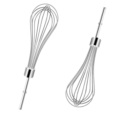 Fugedox W10720799 Stainless Steel Egg Beater, Hand Mixer Whisk Attachments for KitchenAid, Fits KHMPW, KHM512BM KHM2B, AP5644233, W10720799 & More Hand Mixer Egg Beaters Attachments - 2 Pack