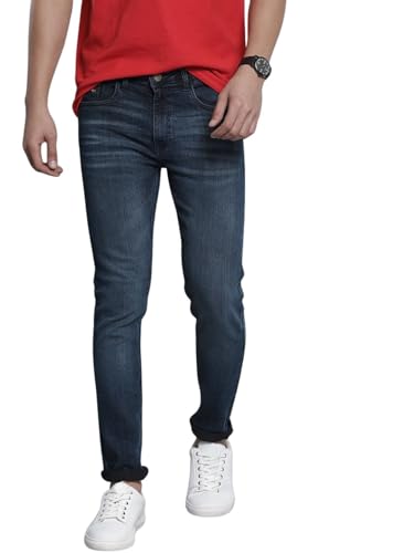 The Indian Garage Co Jeans elásticos de talle medio para hombre, azul, 40