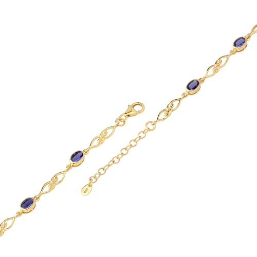 Image of Silvershake Birthstone Gemstones White Gold Plated or Yellow Gold Plated 925 Sterling Silver Scroll /Filigree Celtic Knot Weave 7.25 to 8.75 Inch with Adjustable Extension Bracelet Jewelry for Women