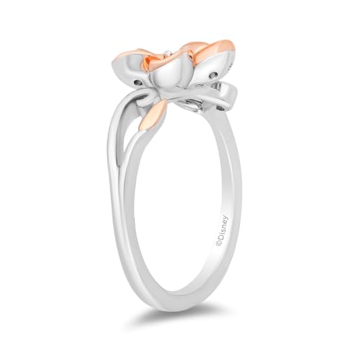 Jewelili Enchanted Disney Fine Jewelry 14K Rose Gold over Sterling Silver with 1/10 CTTW Diamond Moana Ring3