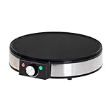 JUNG AD3058 Crepes Maker Antihaftbeschichtet, Edelstahl Pancake Maker elektrisch, 1600W, XXL Grillplatte (30 cm Ø), 3in1 Funktion (Crepes Pfanne, Spiegeleibereiter, Pancakemaker)