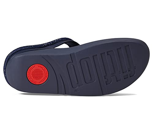 Image of FitFlop Women's Fino Crystal-Cord Leather Toe-Post Sandal