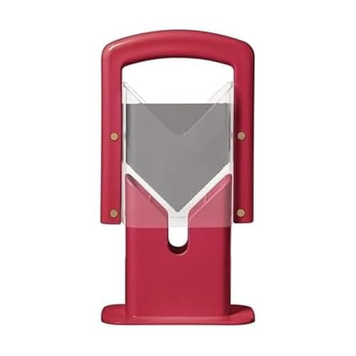 Hoan Bagel Guillotine Universal Slicer with Built-in Finger Safety Shield, Perfect for Bagels, Buns, and Muffins, Nonstick Blade, 9.25 Inch, Red