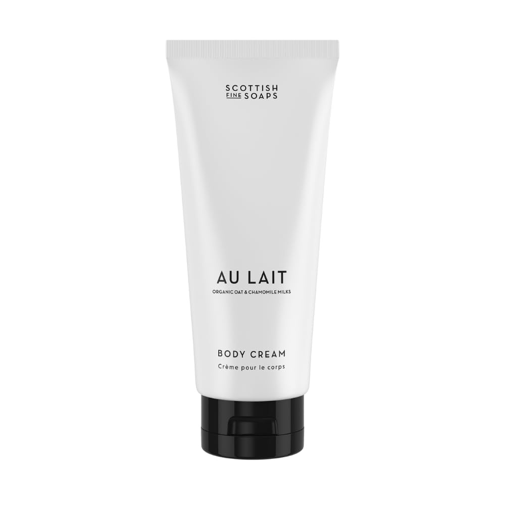 Scottish Fine Soaps Au Lait Body Cream 200ml – Moisturising Body Cream with Hyaluronic Acid, Jojoba Oil and Shea Butter